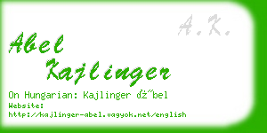 abel kajlinger business card